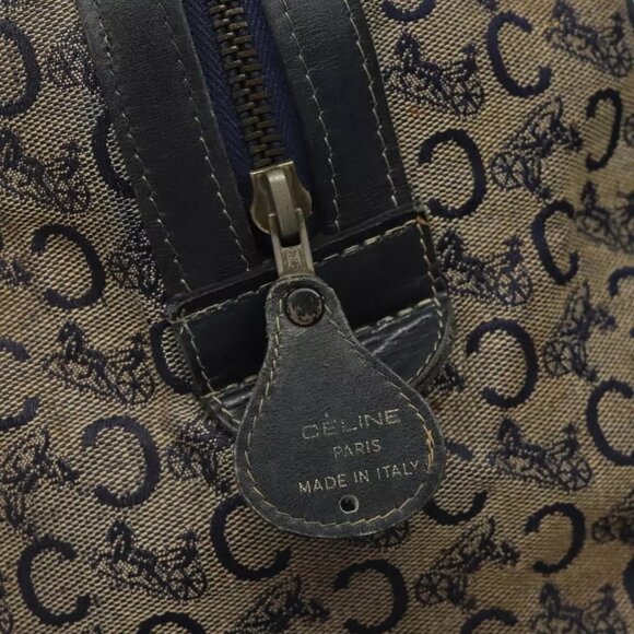 CELINE C Macadam Hand Bag Canvas Navy Auth bs23204 - Picture 14 of 16